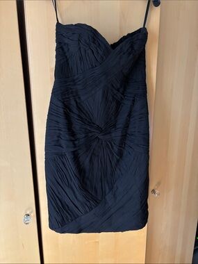 Black Ruched Strapless Dress